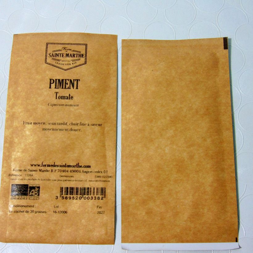 Example of Chili Tomate Bio - Ferme de Sainte Marthe per pack of 30 seeds as you get