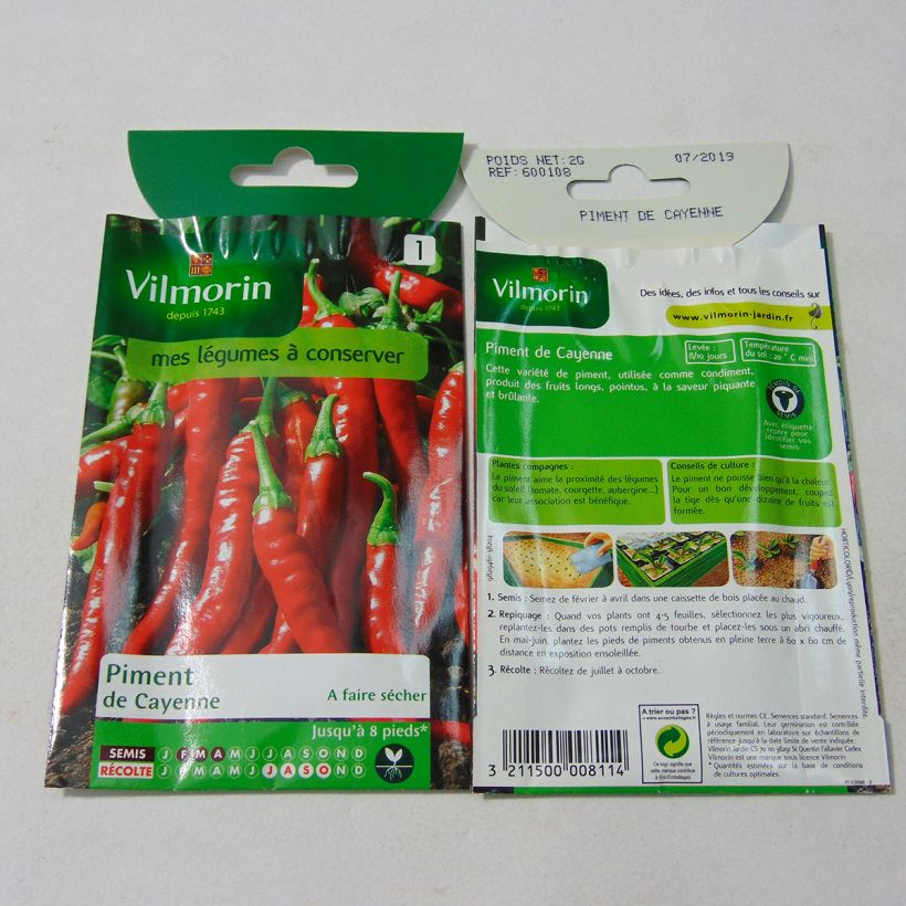 Example of Cayennepfeffer Cayenne - Vilmorin per pack of 240 seeds (2g) as you get