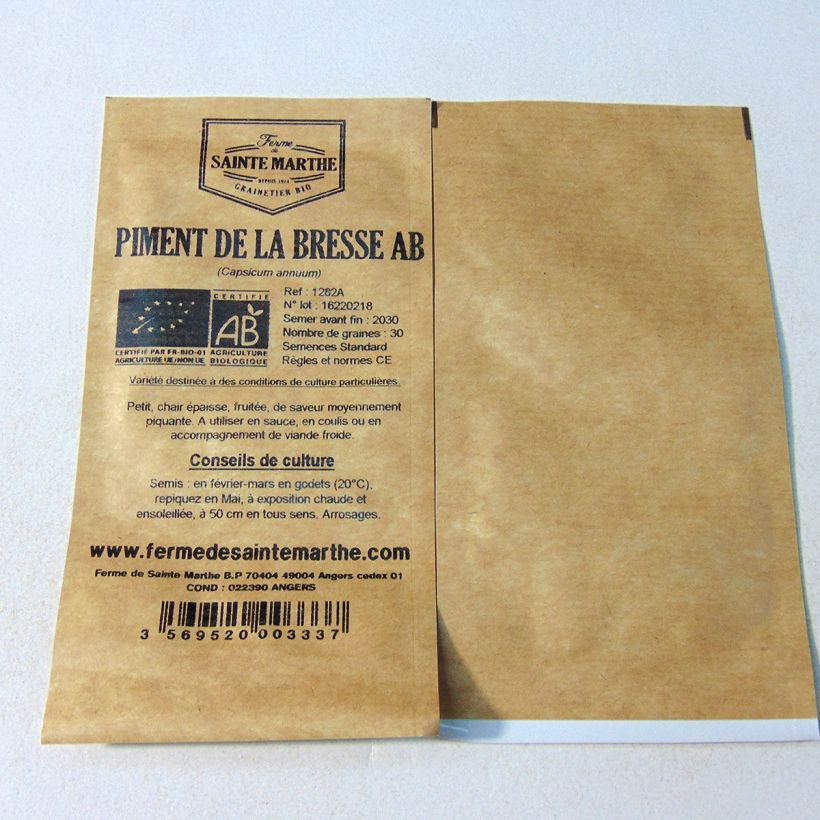 Example of Chili de la Bresse Bio - Ferme de Sainte Marthe per pack of 30 seeds (Sachet de 30 grainesg) as you get