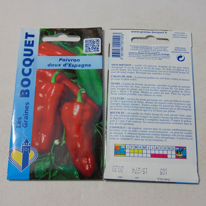 Example of Spanisch Chili-Pfeffer Doux d'Espagne per pack of 120 seeds (1g) as you get