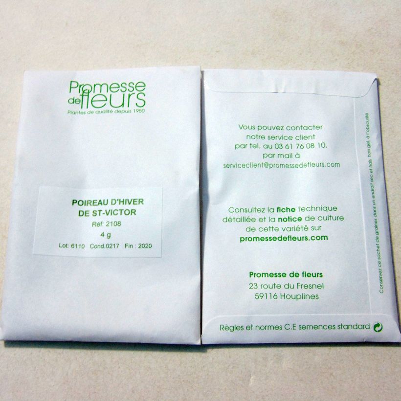 Example of Lauch-Porree de Saint-Victor per pack of 1000 seeds (4g) as you get