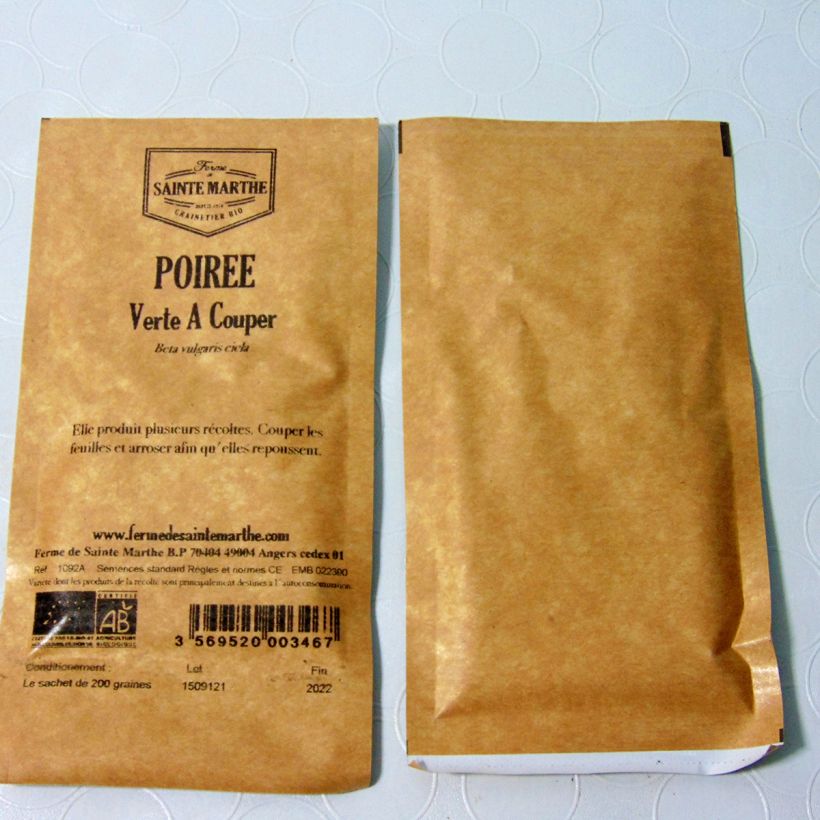 Example of Grüner Mangold Bio - La Ferme de Sainte-Marthe per pack of 100 seeds as you get