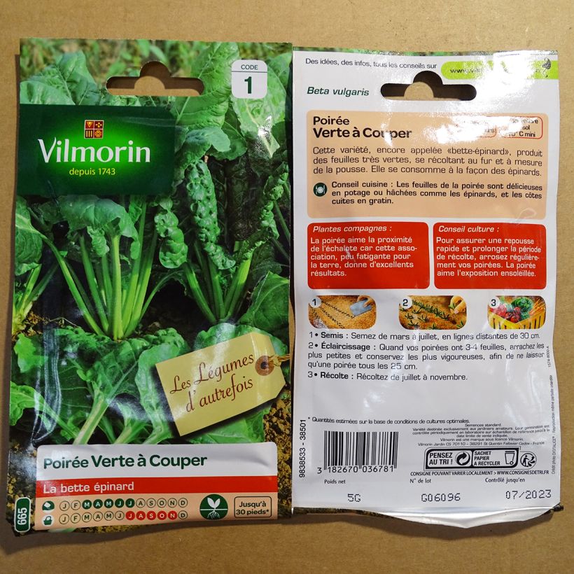 Example of Grüner Mangold - Vilmorin per pack of 200 seeds (5g) as you get