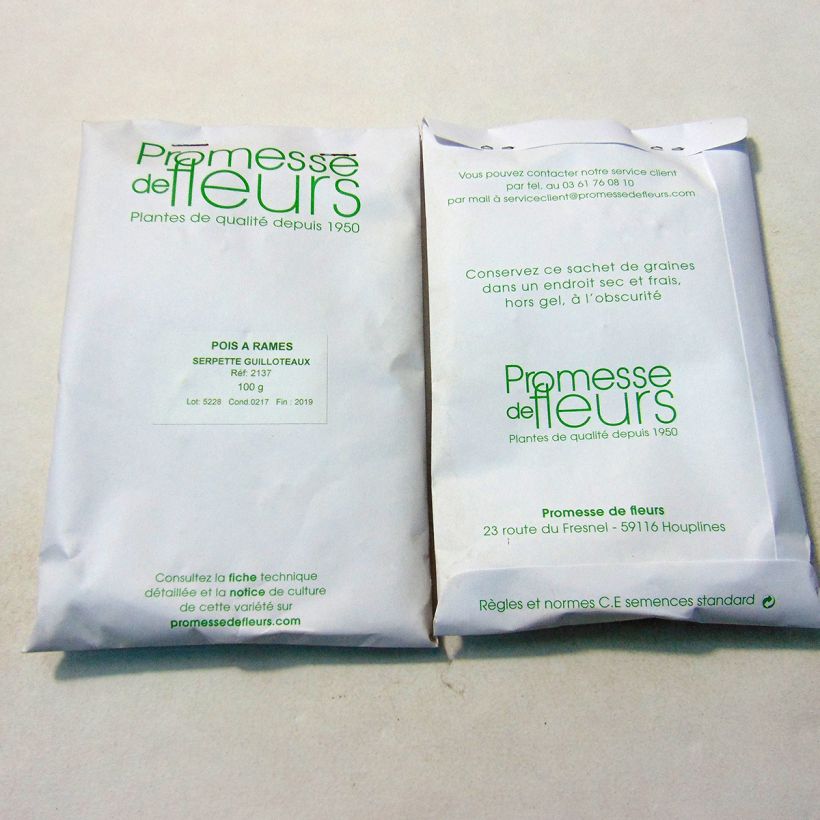 Example of Riesige Erbse Serpette Guilloteaux per pack of 250-350 seeds (100g) as you get