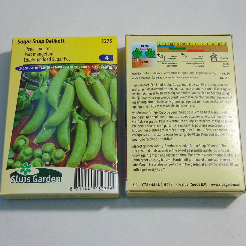 Example of Riesige Erbse Sugar Snap Delikett per pack of 225 seeds (75g) as you get