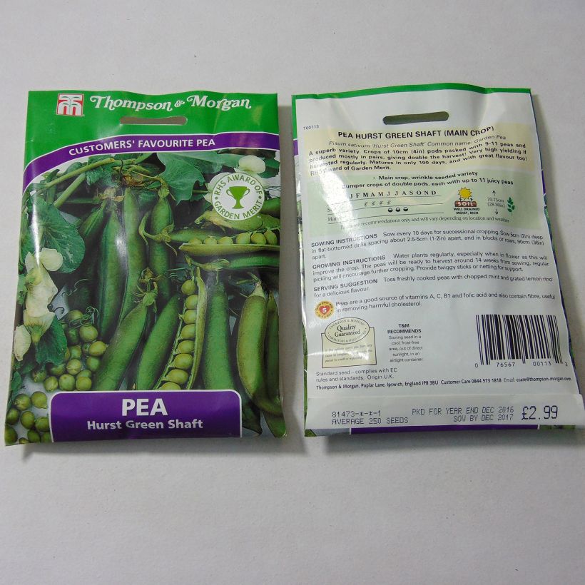 Example of Zwergerbse Hurst Green Shaft per pack of 250 seeds as you get