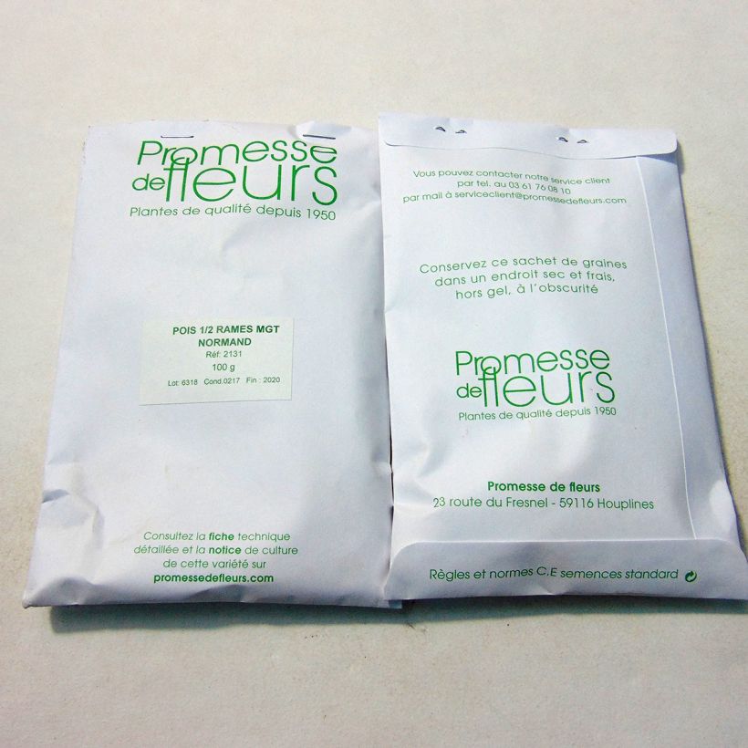 Example of Zwergerbse Normand per pack of 250-350 seeds (100g) as you get