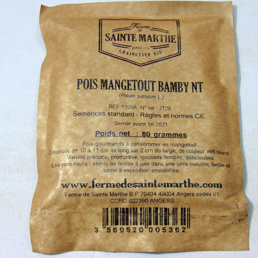 Example of Zwergerbse Bamby - Ferme de Sainte Marthe per pack of 240 seeds (80g) as you get