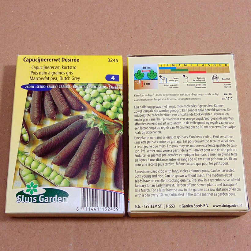 Example of Zwergerbse Désirée per 60 g seed pack as you get