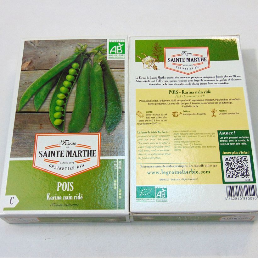 Example of Zwergerbse Karina Bio per pack of 240 seeds (80g) as you get