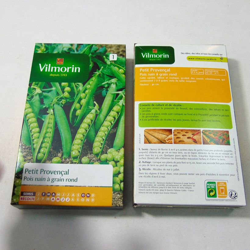 Example of Zwergerbse Petit Provençal - Vilmorin per pack of 800 seeds as you get