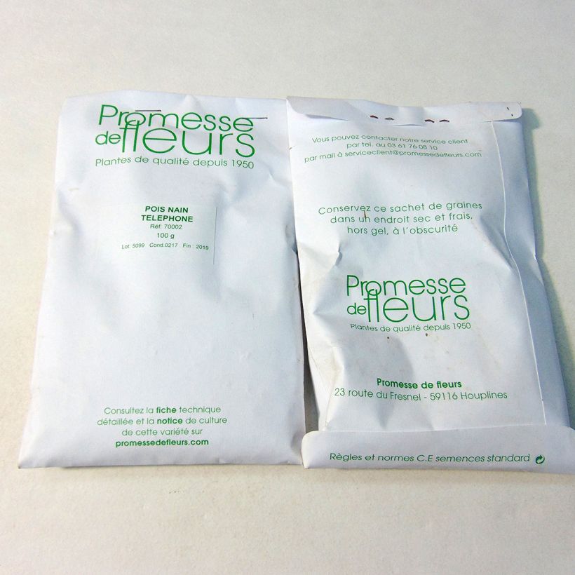 Example of Markerbse Téléphone per pack of 250-350 seeds (100g) as you get