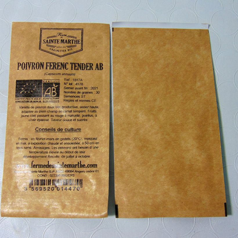 Example of Paprika Ferenc Tender Bio - Ferme de Sainte Marthe per pack of 30 seeds as you get
