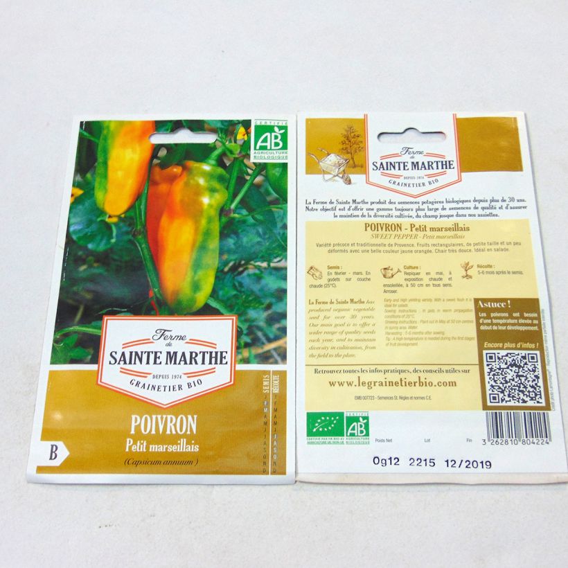Example of Paprika Petit Marseillais - Ferme de Sainte Marthe per pack of 15 seeds as you get