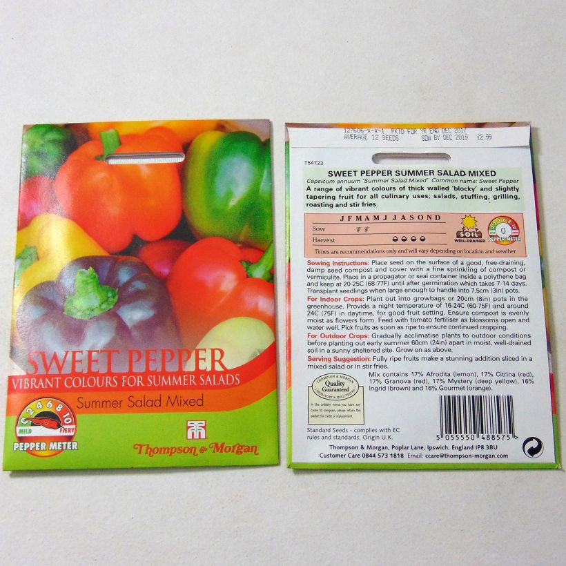 Example of Paprika Summer Salad Mixed per pack of 14 seeds as you get