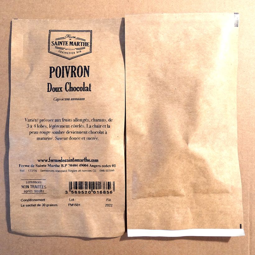 Example of Paprika Chocolate - Ferme de Sainte Marthe per pack of 30 seeds (Sachet de 30 grainesg) as you get
