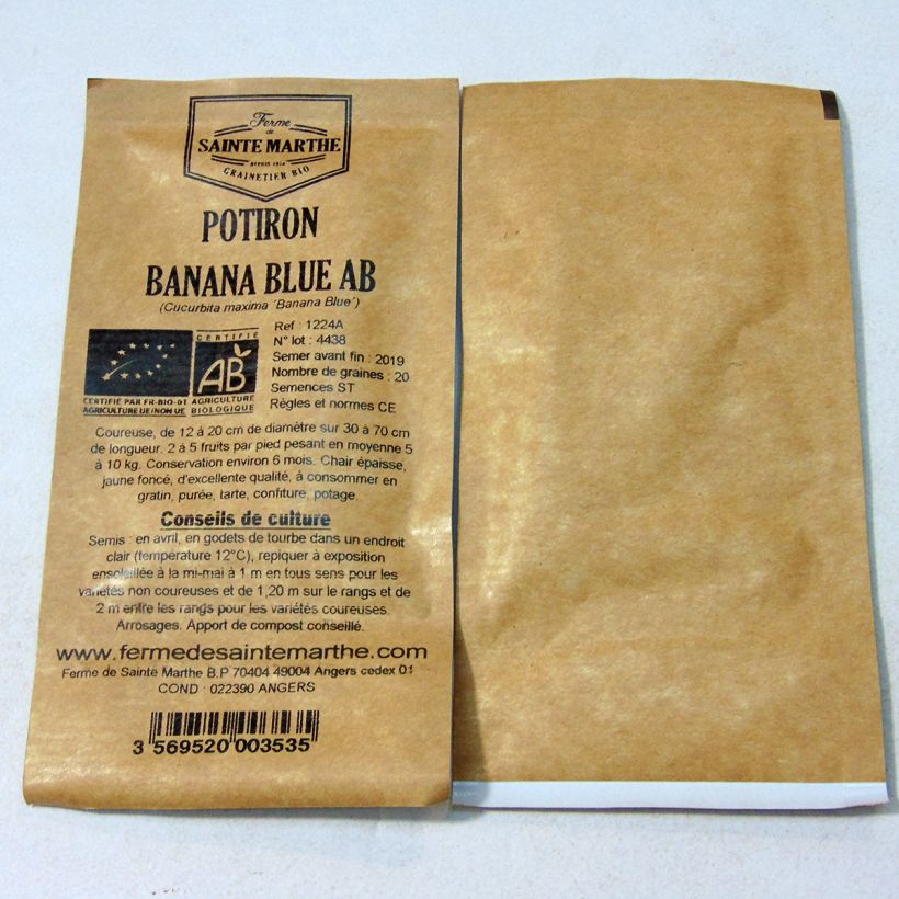 Example of Riesen-Kürbis Banana Blue Bio - Ferme de Sainte Marthe per pack of 20 seeds (5g) as you get