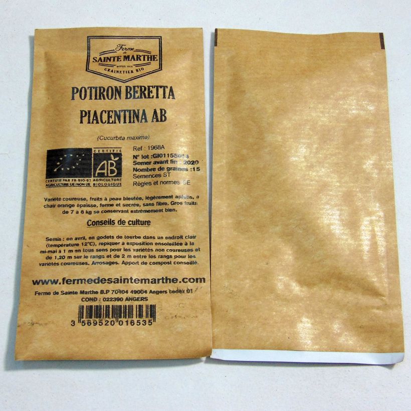Example of Riesen-Kürbis Beretta Piancentina Bio - Ferme de Sainte Marthe per pack of 15 seeds as you get