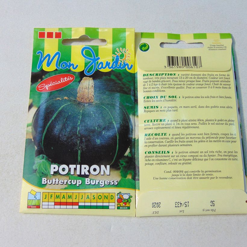 Example of Riesen-Kürbis Buttercup Burgess per pack of 30 seeds (5g) as you get