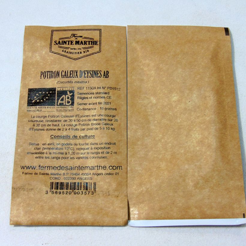 Example of Riesen-Kürbis Galeuse d'Eysines Bio - Ferme de Sainte Marthe per pack of 10 seeds (2g) as you get