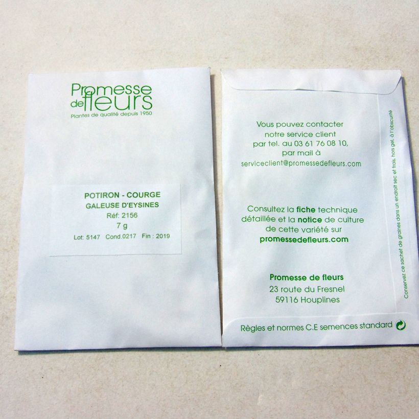 Example of Riesen-Kürbis Galeux d'Eysines per 7 g seed pack as you get