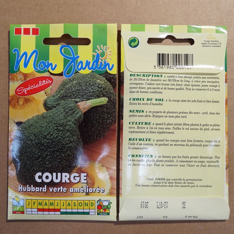 Example of Riesen-Kürbis Green Hubbard per pack of 18 seeds (3g) as you get