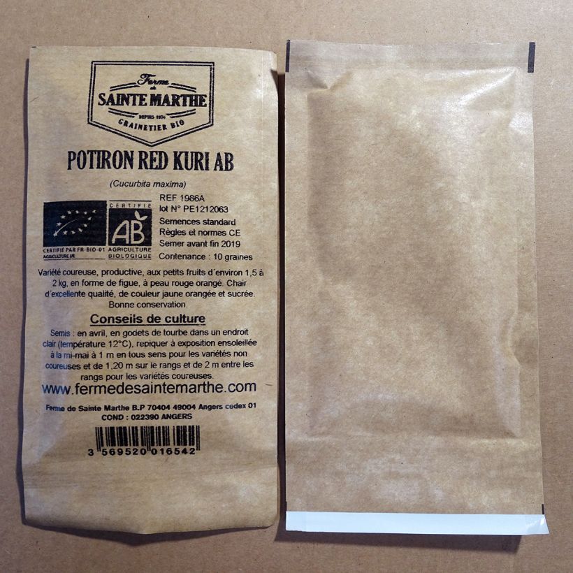 Example of Riesen-Kürbis Red Kuri Bio - Ferme de Sainte Marthe per pack of 15 seeds as you get