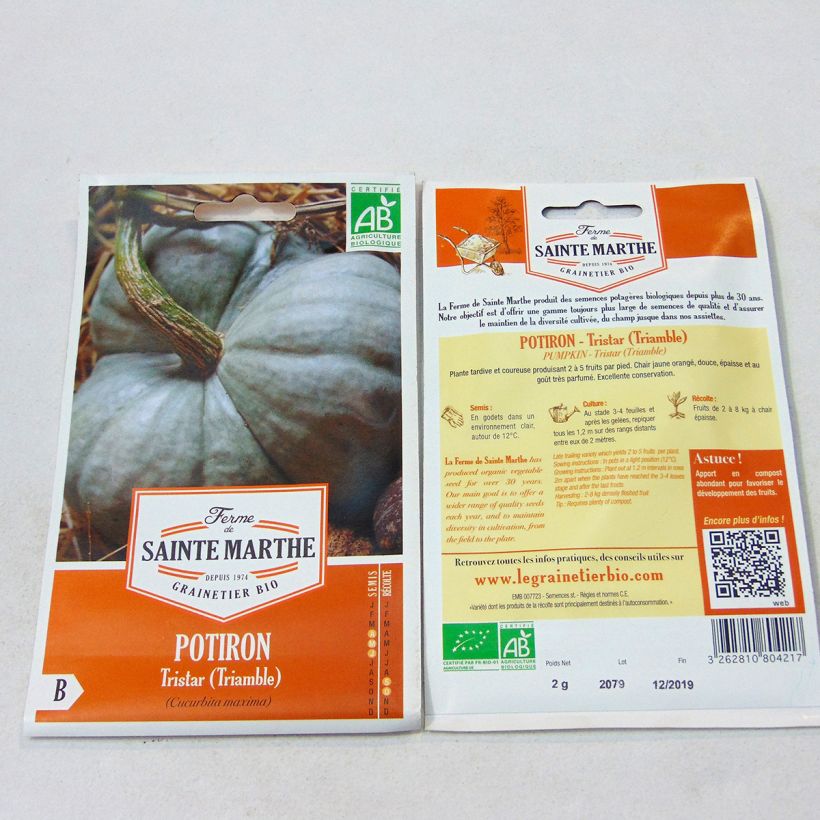 Example of Moschus-Kürbis Triamble Bio - Ferme de Sainte Marthe per pack of 15 seeds as you get