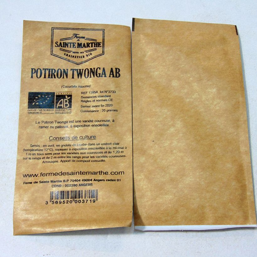 Example of Wintermelone Twonga Bio - Ferme de Sainte Marthe - Cucurbita cerifera per pack of 20 seeds (1g) as you get