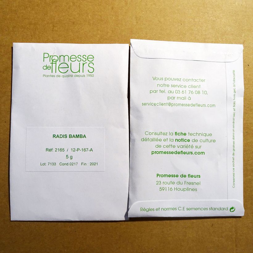 Example of Rettich Bamba per pack of 500 seeds (5g) as you get