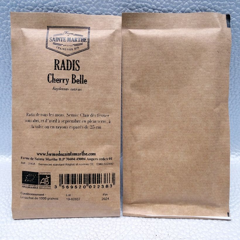 Example of Rettich Cherry Belle Bio per pack of 1000 seeds as you get