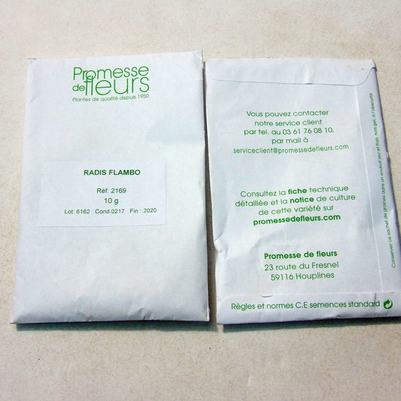 Example of Rettich Flambo per pack of 1000 seeds (10g) as you get