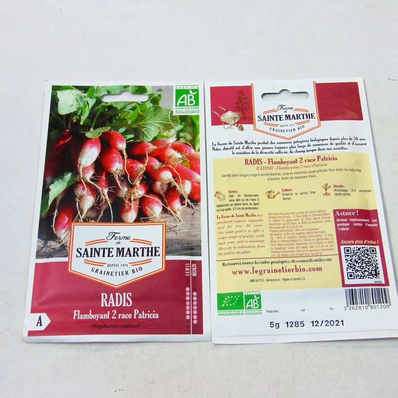 Example of Rettich Flamboyant 2 Race Patricia Bio per pack of 700 seeds (5g) as you get