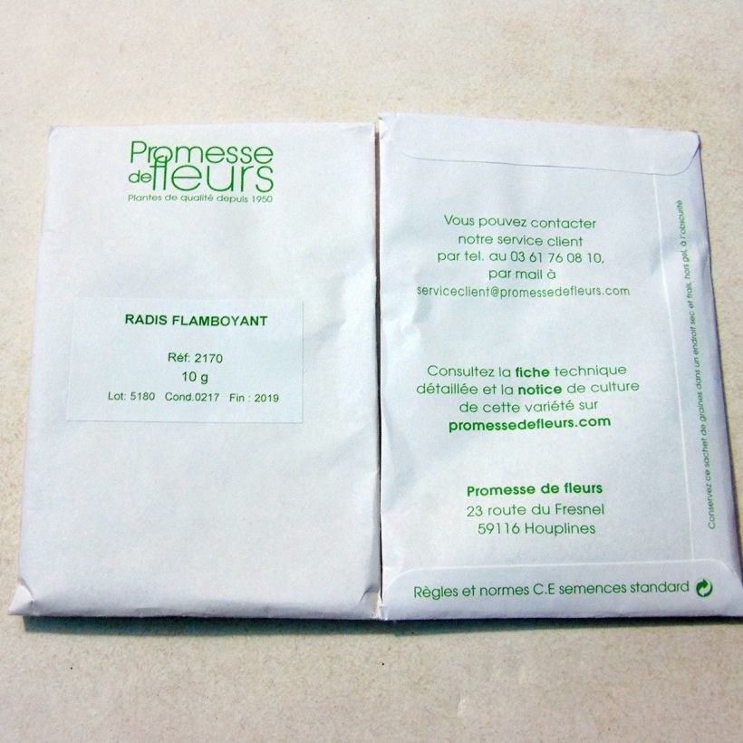 Example of Rettich Flamboyant per pack of 1000 seeds (10g) as you get