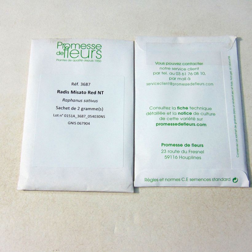 Example of Rettich Misato Red per pack of 160 seeds (2g) as you get