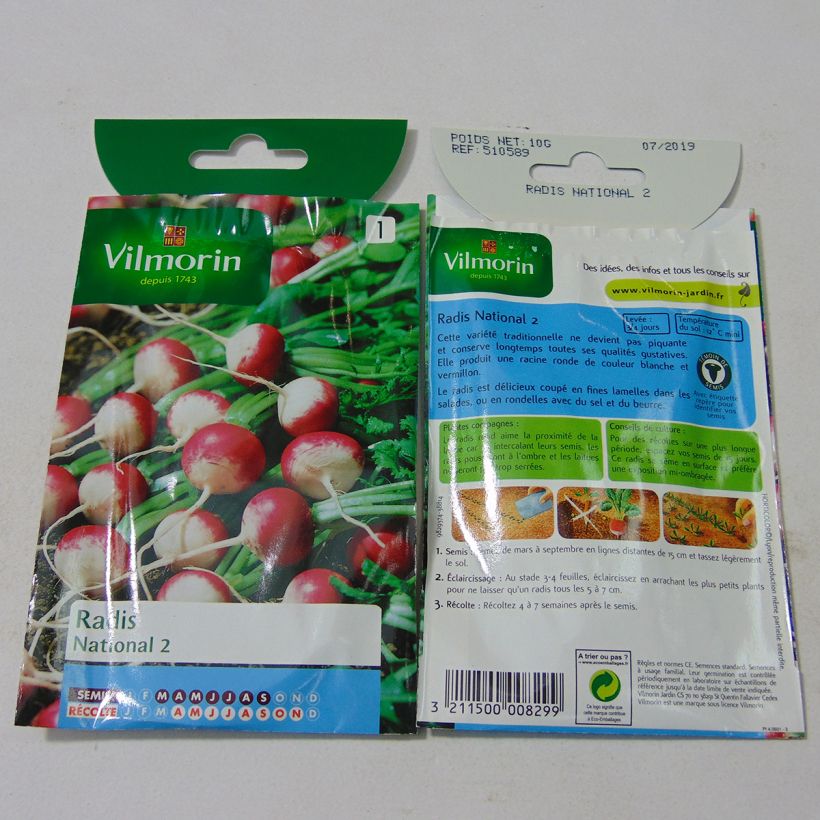Example of Radieschen National 2 - Vilmorin per pack of 800 seeds (10g) as you get