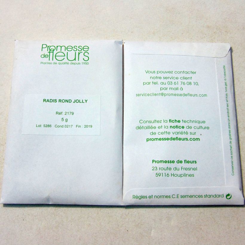 Example of Rettich Rond Jolly per pack of 500 seeds (5g) as you get