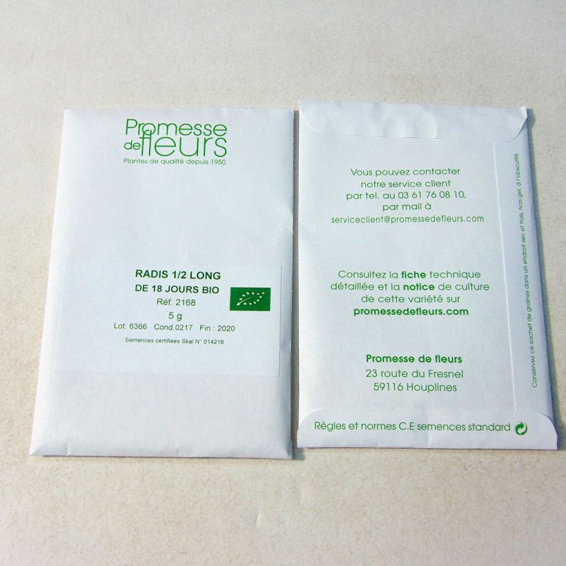 Example of Radieschen 18 Tage Bio per pack of 800 seeds (8g) as you get