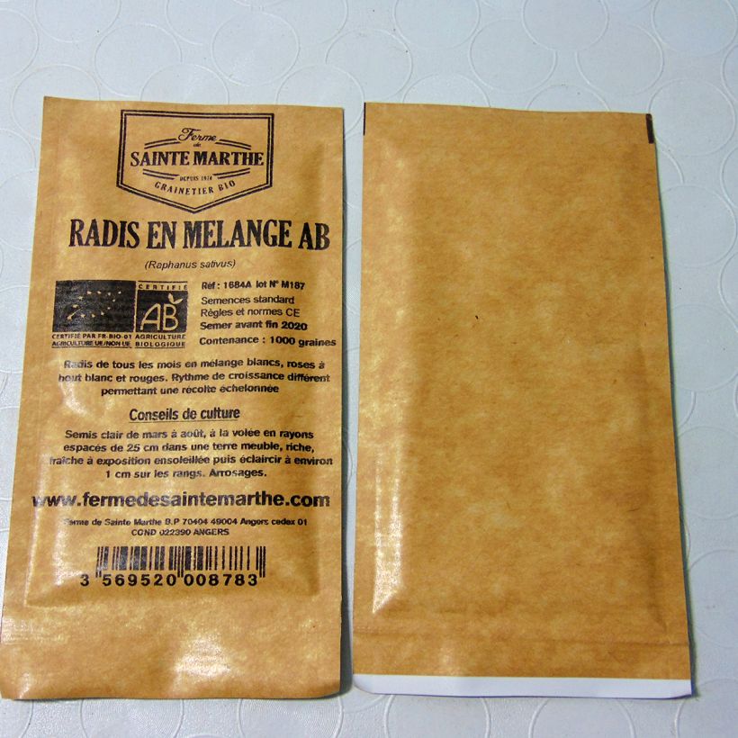 Example of Radieschen Mix Bio per pack of 1000 seeds as you get