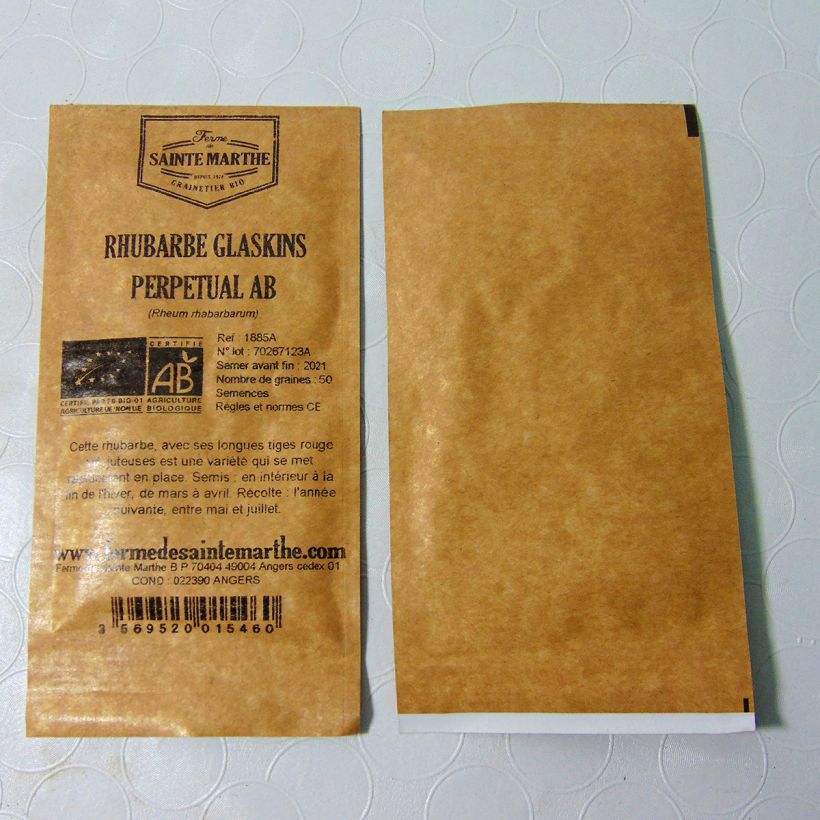 Example of Rhapontik-Rhabarber Glaskins Perpetual per pack of 50 seeds as you get