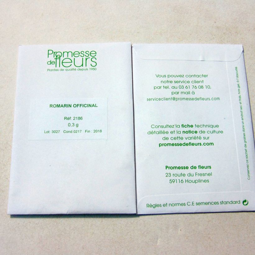 Example of Rosmarin - Rosmarinus officinalis (Samen) per pack of 200 seeds (0,3g) as you get