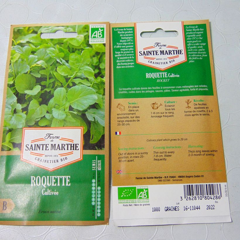 Example of Salat-Rauke - Eruca sativa Bio per pack of 800 seeds (1g) as you get