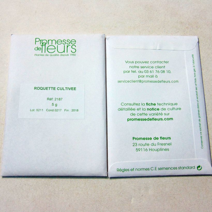 Example of Salat-Rauke - Eruca sativa per pack of 2500 seeds (5g) as you get