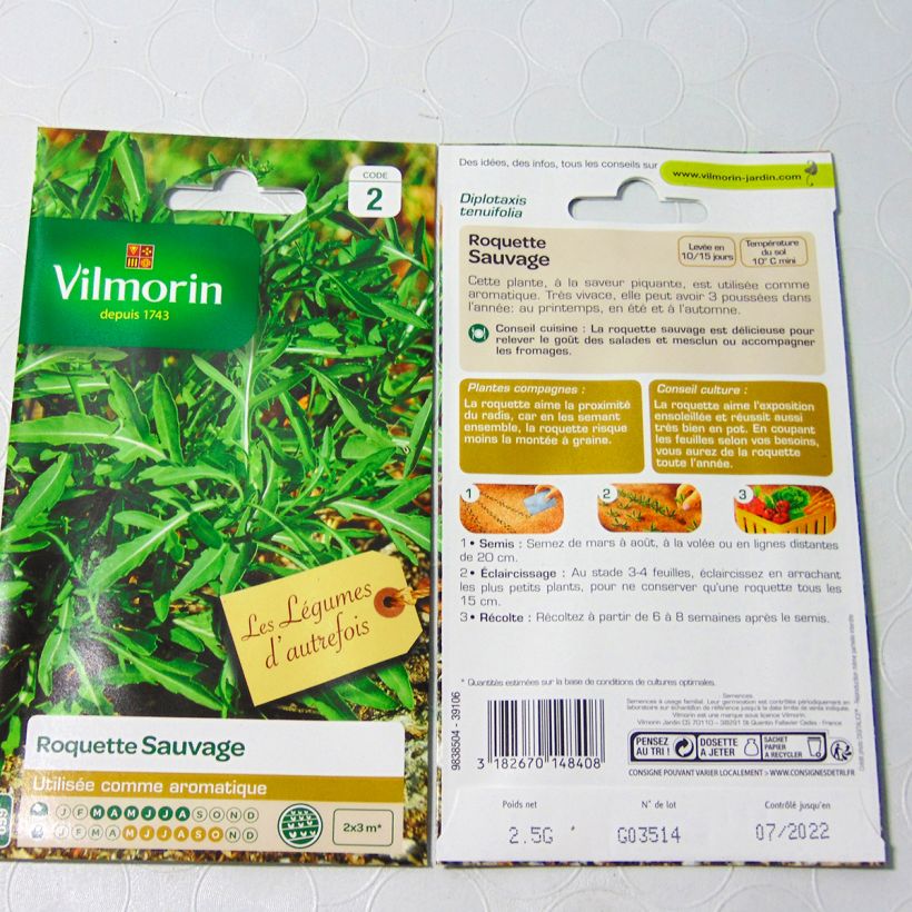 Example of Schmalblättriger Doppelsame - Vilmorin - Diplotaxis tenuifolia per pack of 1100 seeds (2g) as you get
