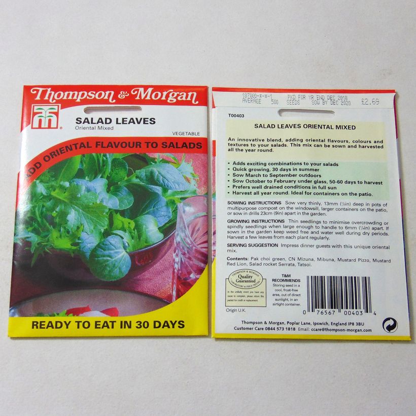 Example of Mesclun Niche Oriental Mixed per pack of 500 seeds as you get