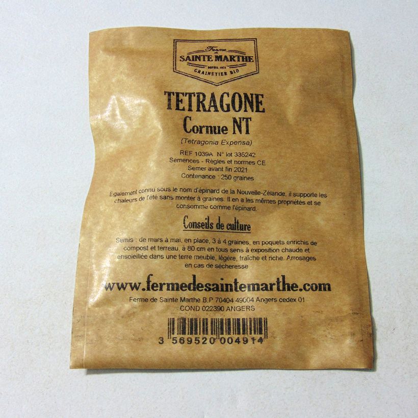 Example of Neuseelandspinat - Ferme de Sainte Marthe - Tetragonia tetragonioides per pack of 250 seeds (13g) as you get