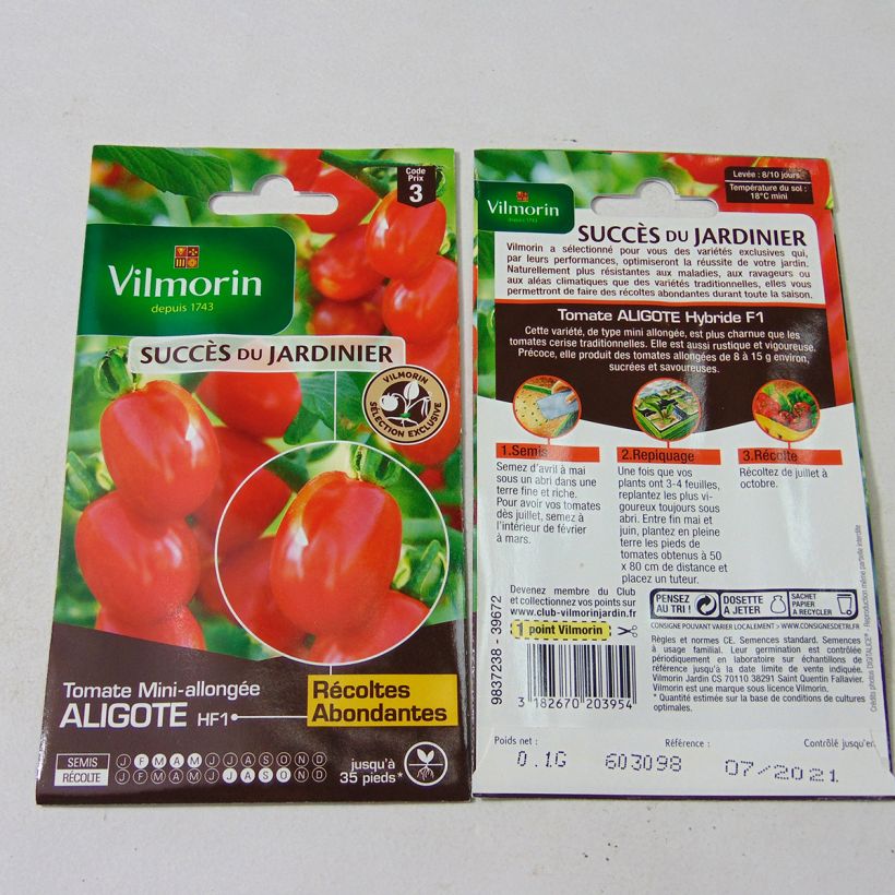 Example of Kirschtomate Aligote F1 - Vilmorin per pack of 30 seeds (0,1g) as you get