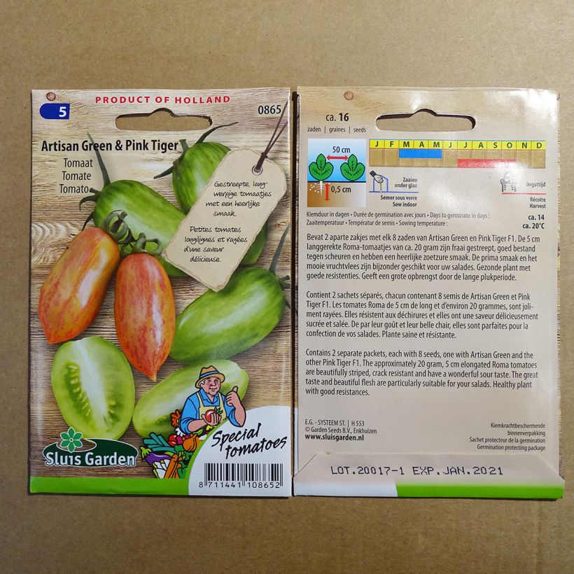 Example of Tomate Green Tiger - Pink Tiger per pack of 16 seeds as you get