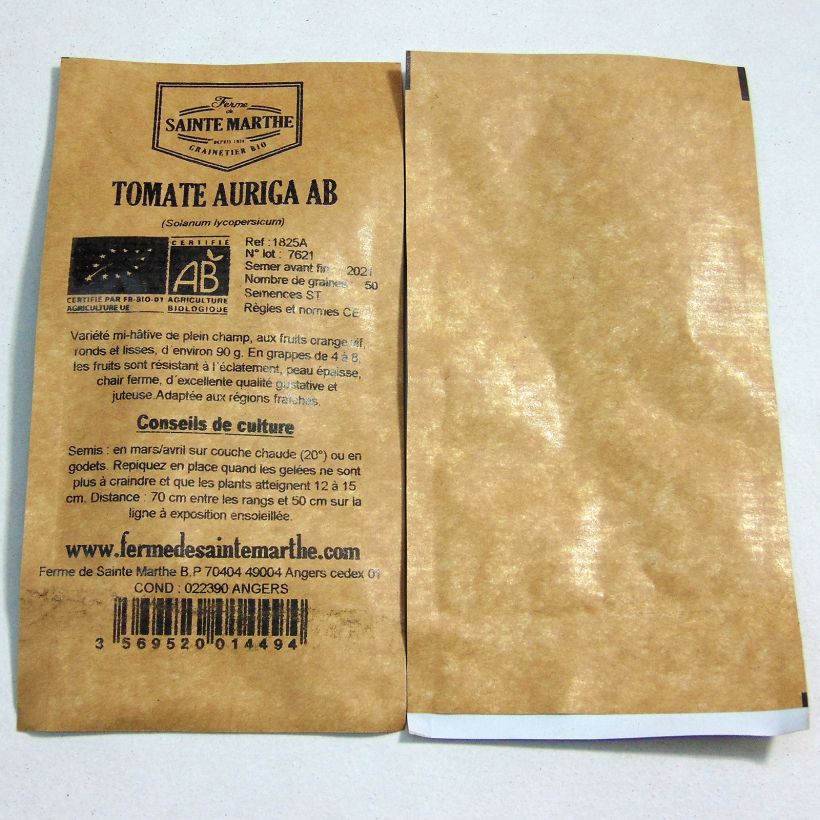 Example of Tomate Auriga Bio per pack of 50 seeds as you get