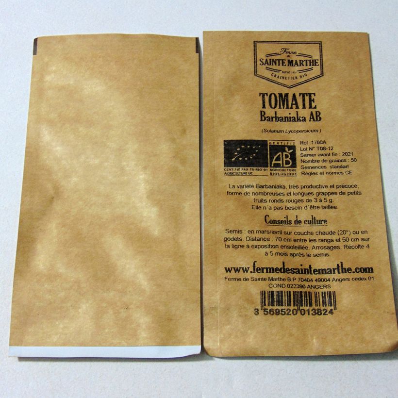Example of Tomate Barbaniaka Bio per pack of 50 seeds as you get